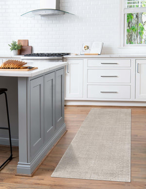 Steel gray 2' x 6' 1 WoolCraft Geometric Runner Area Rug Hand Tufted Premium 100% Wool With Cotton Backing Luxury Carpet for Sale at Rug Engine