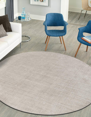 Steel gray 7' 10 x 7' 10 WoolCraft Geometric Round Area Rug Hand Tufted Premium 100% Wool With Cotton Backing Luxury Carpet for Sale at Rug Engine