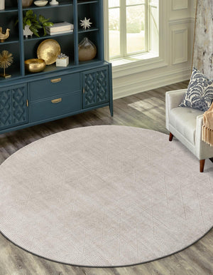 Steel gray 7' 10 x 7' 10 WoolCraft Geometric Round Area Rug Hand Tufted Premium 100% Wool With Cotton Backing Luxury Carpet for Sale at Rug Engine