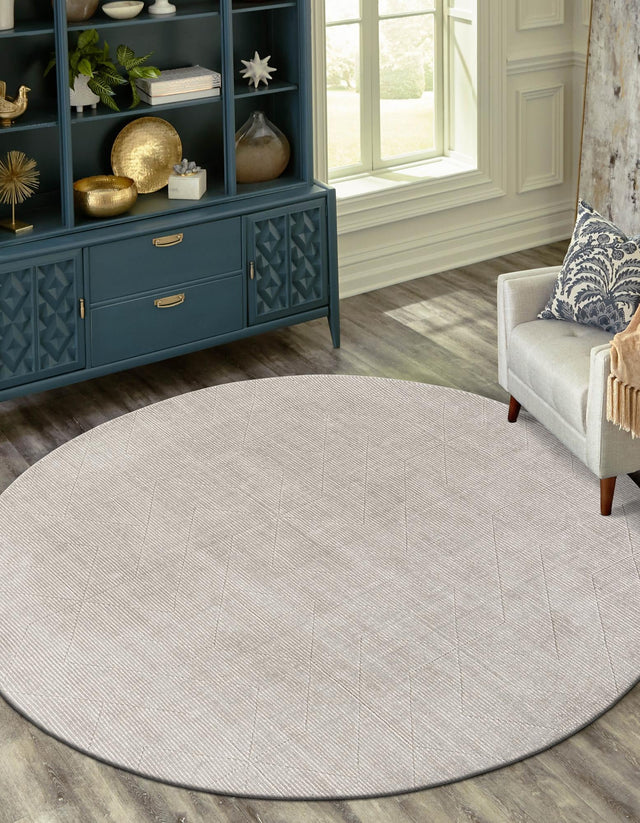 Steel gray 10' x 10' WoolCraft Geometric Round Area Rug Hand Tufted Premium 100% Wool With Cotton Backing Luxury Carpet for Sale at Rug Engine