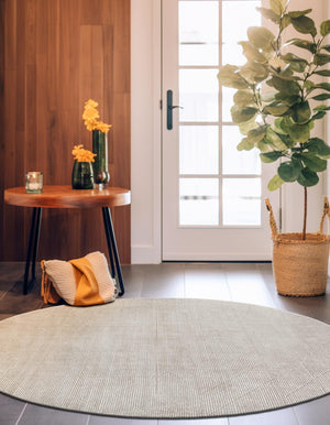 Steel gray 10' x 10' WoolCraft Geometric Round Area Rug Hand Tufted Premium 100% Wool With Cotton Backing Luxury Carpet for Sale at Rug Engine