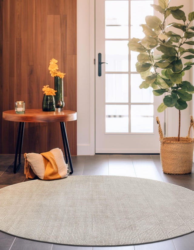 Steel gray 10' x 10' WoolCraft Geometric Round Area Rug Hand Tufted Premium 100% Wool With Cotton Backing Luxury Carpet for Sale at Rug Engine