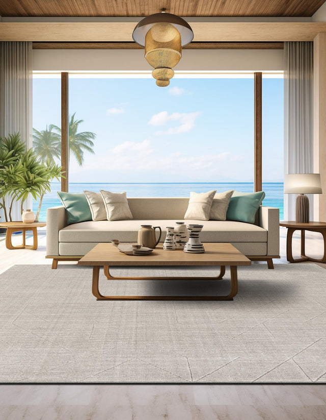 Steel gray 7' 10 x 7' 10 WoolCraft Geometric Square Area Rug Hand Tufted Premium 100% Wool With Cotton Backing Luxury Carpet for Sale at Rug Engine