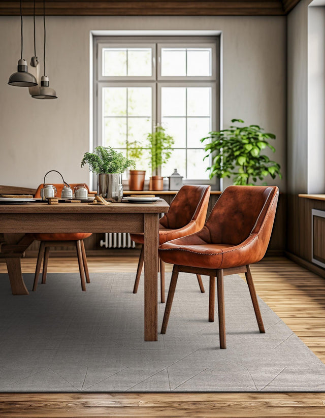 Steel gray 7' 10 x 7' 10 WoolCraft Geometric Square Area Rug Hand Tufted Premium 100% Wool With Cotton Backing Luxury Carpet for Sale at Rug Engine