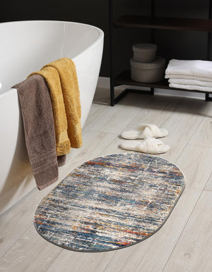 Multicolor 3' 7 x 5' 3 Malibu Oval Area Rug 70% Polypropylene & 30% Polyester Colorful Modern Carpet for Living, Dining, Office, Bedrooms for Sale at Rug Engine