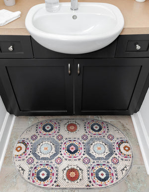 Multicolor 3' 7 x 5' 3 Budapest Oval Area Rug 70% Polypropylene & 30% Polyester With Cotton Backing Traditional Classical Room Carpet for Sale at Rug Engine