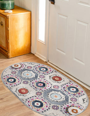 Multicolor 3' 7 x 5' 3 Budapest Oval Area Rug 70% Polypropylene & 30% Polyester With Cotton Backing Traditional Classical Room Carpet for Sale at Rug Engine