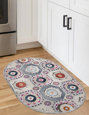 Multicolor 3' 7 x 5' 3 Budapest Oval Area Rug 70% Polypropylene & 30% Polyester With Cotton Backing Traditional Classical Room Carpet for Sale at Rug Engine