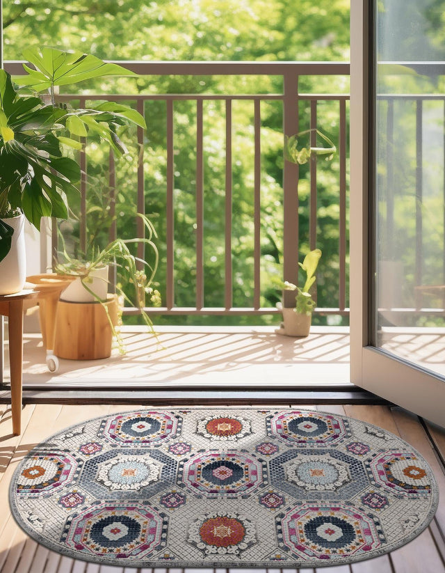 Multicolor 3' 7 x 5' 3 Budapest Oval Area Rug 70% Polypropylene & 30% Polyester With Cotton Backing Traditional Classical Room Carpet for Sale at Rug Engine