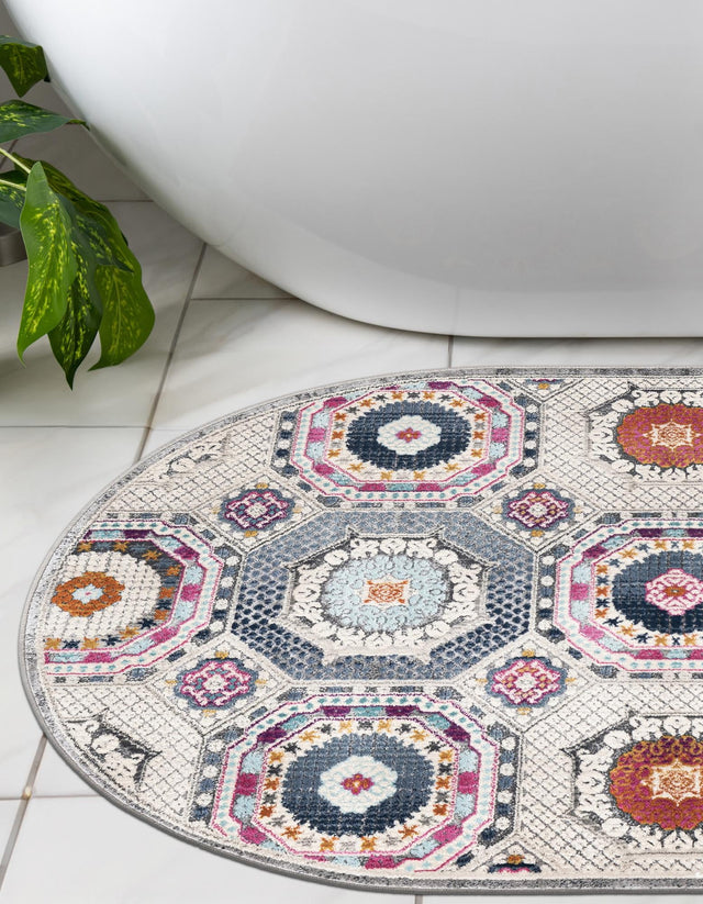 Multicolor 3' 7 x 5' 3 Budapest Oval Area Rug 70% Polypropylene & 30% Polyester With Cotton Backing Traditional Classical Room Carpet for Sale at Rug Engine