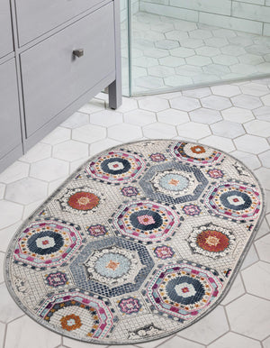 Multicolor 3' 7 x 5' 3 Budapest Oval Area Rug 70% Polypropylene & 30% Polyester With Cotton Backing Traditional Classical Room Carpet for Sale at Rug Engine