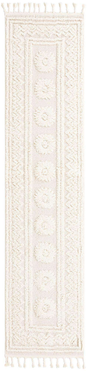 Ivory 2' 7 x 10' Boho Runner Area Rug 100% Polyester With Cotton Backing Geometric Modern Boho Bohemian Decor Carpet for Living Rooms Office Dining Kitchen Unique Interior Design for Sale at Rug Engine