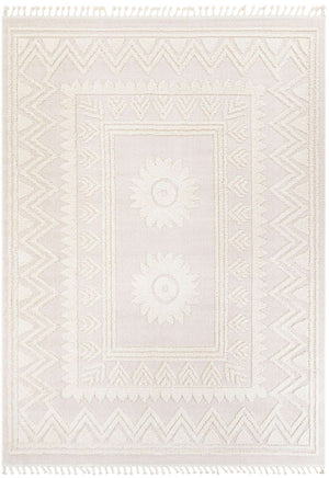Ivory 10' x 13' 1 Boho Rectangle Area Rug 100% Polyester With Cotton Backing Geometric Modern Boho Bohemian Decor Carpet for Living Rooms Office Dining Kitchen Unique Interior Design for Sale at Rug Engine