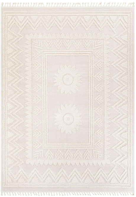 Ivory 10' x 13' 1 Boho Rectangle Area Rug 100% Polyester With Cotton Backing Geometric Modern Boho Bohemian Decor Carpet for Living Rooms Office Dining Kitchen Unique Interior Design for Sale at Rug Engine