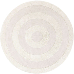 Ivory 10' x 10' Boho Round Area Rug 100% Polyester With Cotton Backing Geometric Modern Boho Bohemian Decor Carpet for Living Rooms Office Dining Kitchen Unique Interior Design for Sale at Rug Engine