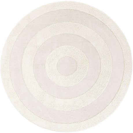 Ivory 10' x 10' Boho Round Area Rug 100% Polyester With Cotton Backing Geometric Modern Boho Bohemian Decor Carpet for Living Rooms Office Dining Kitchen Unique Interior Design for Sale at Rug Engine