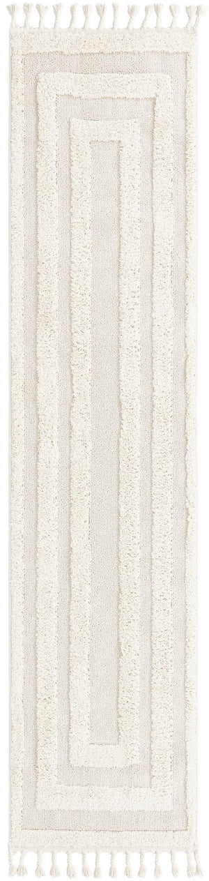 Ivory 2' 7 x 10' Boho Runner Area Rug 100% Polyester With Cotton Backing Geometric Modern Boho Bohemian Decor Carpet for Living Rooms Office Dining Kitchen Unique Interior Design for Sale at Rug Engine