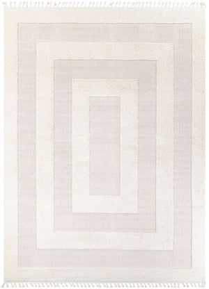 Ivory 10' x 13' 1 Boho Rectangle Area Rug 100% Polyester With Cotton Backing Geometric Modern Boho Bohemian Decor Carpet for Living Rooms Office Dining Kitchen Unique Interior Design for Sale at Rug Engine