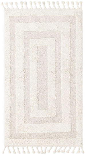 Ivory 3' 3 x 5' 3 Boho Rectangle Area Rug 100% Polyester With Cotton Backing Geometric Modern Boho Bohemian Decor Carpet for Living Rooms Office Dining Kitchen Unique Interior Design for Sale at Rug Engine
