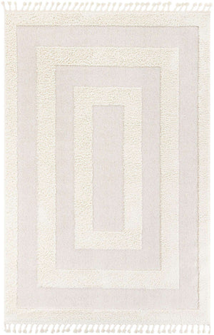 Ivory 7' 1 x 10' Boho Rectangle Area Rug 100% Polyester With Cotton Backing Geometric Modern Boho Bohemian Decor Carpet for Living Rooms Office Dining Kitchen Unique Interior Design for Sale at Rug Engine