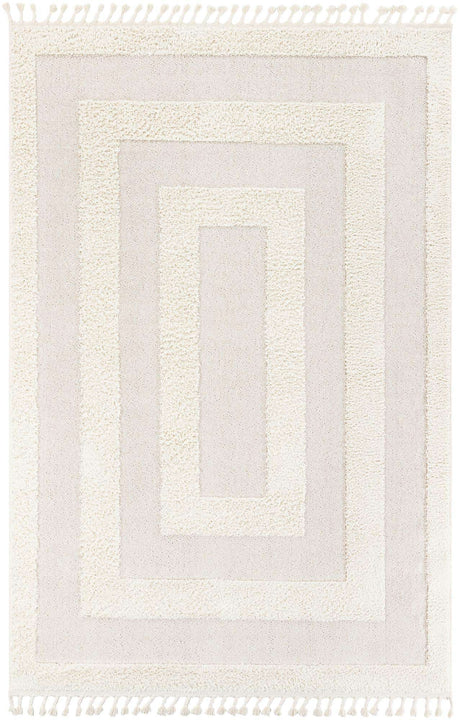 Ivory 7' 1 x 10' Boho Rectangle Area Rug 100% Polyester With Cotton Backing Geometric Modern Boho Bohemian Decor Carpet for Living Rooms Office Dining Kitchen Unique Interior Design for Sale at Rug Engine