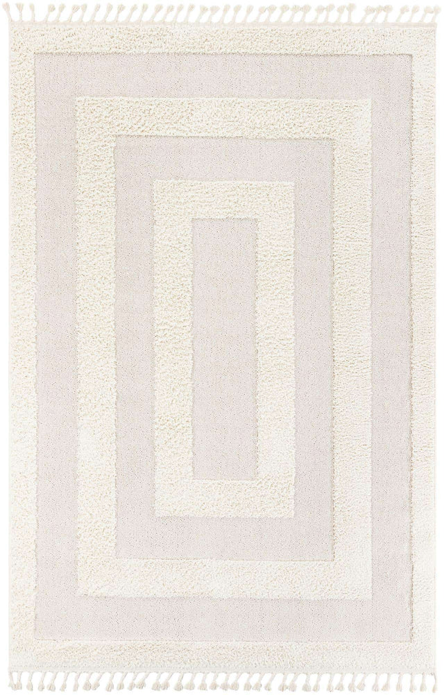 Ivory 7' 1 x 10' Boho Rectangle Area Rug 100% Polyester With Cotton Backing Geometric Modern Boho Bohemian Decor Carpet for Living Rooms Office Dining Kitchen Unique Interior Design for Sale at Rug Engine