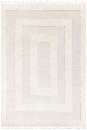 Ivory 7' 10 x 11' Boho Rectangle Area Rug 100% Polyester With Cotton Backing Geometric Modern Boho Bohemian Decor Carpet for Living Rooms Office Dining Kitchen Unique Interior Design for Sale at Rug Engine