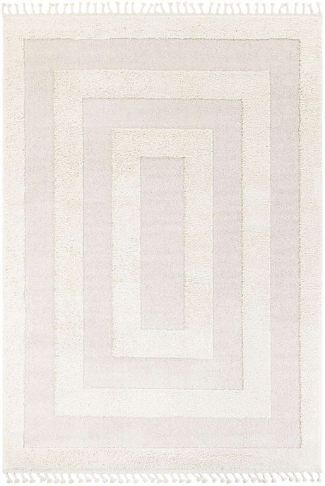 Ivory 7' 10 x 11' Boho Rectangle Area Rug 100% Polyester With Cotton Backing Geometric Modern Boho Bohemian Decor Carpet for Living Rooms Office Dining Kitchen Unique Interior Design for Sale at Rug Engine