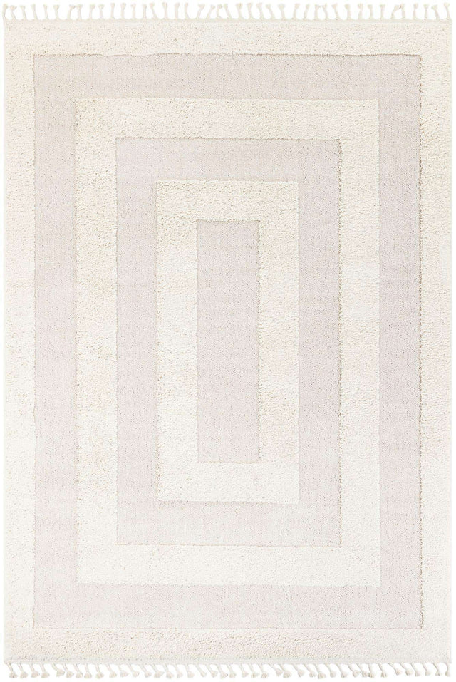Ivory 7' 10 x 11' Boho Rectangle Area Rug 100% Polyester With Cotton Backing Geometric Modern Boho Bohemian Decor Carpet for Living Rooms Office Dining Kitchen Unique Interior Design for Sale at Rug Engine