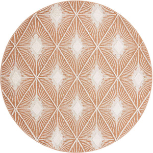 Rust Red 10' x 10' Boho Round Area Rug 100% Polyester With Cotton Backing Geometric Modern Boho Bohemian Decor Carpet for Living Rooms Office Dining Kitchen Unique Interior Design for Sale at Rug Engine
