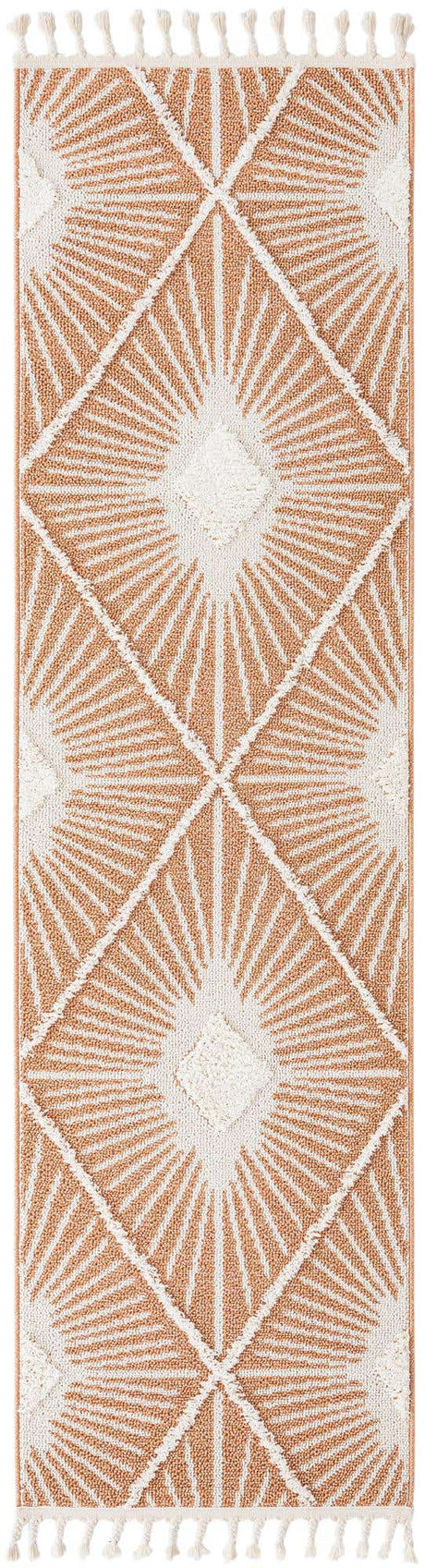 Rust Red 2' 7 x 10' Boho Runner Area Rug 100% Polyester With Cotton Backing Geometric Modern Boho Bohemian Decor Carpet for Living Rooms Office Dining Kitchen Unique Interior Design for Sale at Rug Engine