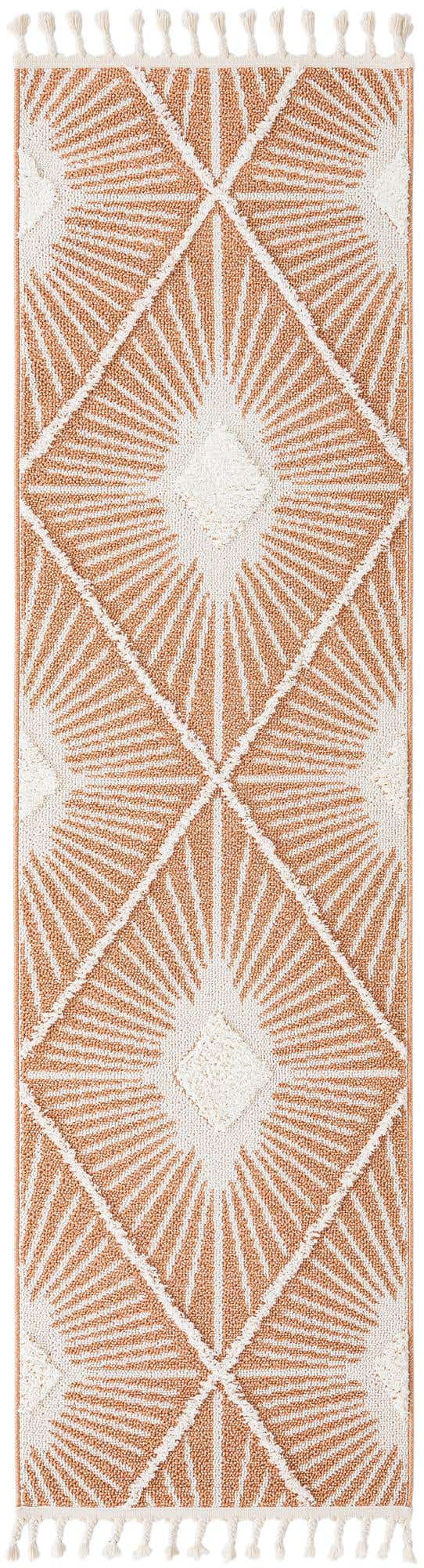 Rust Red 2' 7 x 10' Boho Runner Area Rug 100% Polyester With Cotton Backing Geometric Modern Boho Bohemian Decor Carpet for Living Rooms Office Dining Kitchen Unique Interior Design for Sale at Rug Engine