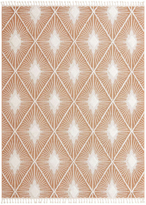 Rust Red 10' x 13' 1 Boho Rectangle Area Rug 100% Polyester With Cotton Backing Geometric Modern Boho Bohemian Decor Carpet for Living Rooms Office Dining Kitchen Unique Interior Design for Sale at Rug Engine