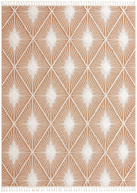 Rust Red 10' x 13' 1 Boho Rectangle Area Rug 100% Polyester With Cotton Backing Geometric Modern Boho Bohemian Decor Carpet for Living Rooms Office Dining Kitchen Unique Interior Design for Sale at Rug Engine