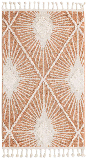 Rust Red 3' 3 x 5' 3 Boho Rectangle Area Rug 100% Polyester With Cotton Backing Geometric Modern Boho Bohemian Decor Carpet for Living Rooms Office Dining Kitchen Unique Interior Design for Sale at Rug Engine