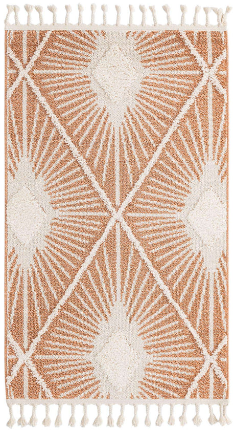 Rust Red 3' 3 x 5' 3 Boho Rectangle Area Rug 100% Polyester With Cotton Backing Geometric Modern Boho Bohemian Decor Carpet for Living Rooms Office Dining Kitchen Unique Interior Design for Sale at Rug Engine