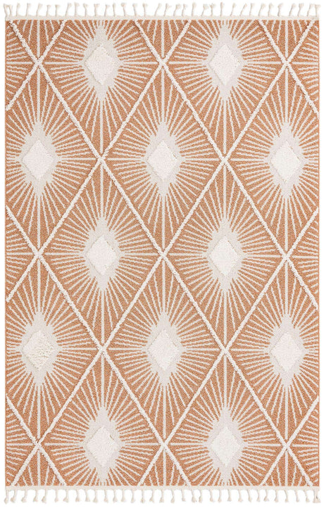 Rust Red 7' 1 x 10' Boho Rectangle Area Rug 100% Polyester With Cotton Backing Geometric Modern Boho Bohemian Decor Carpet for Living Rooms Office Dining Kitchen Unique Interior Design for Sale at Rug Engine