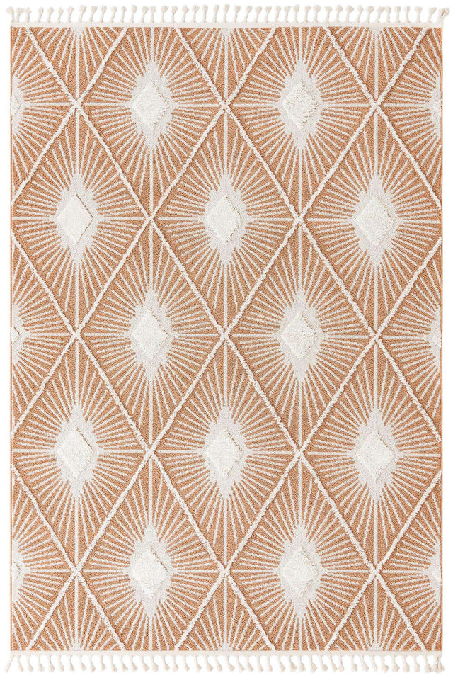 Rust Red 7' 10 x 11' Boho Rectangle Area Rug 100% Polyester With Cotton Backing Geometric Modern Boho Bohemian Decor Carpet for Living Rooms Office Dining Kitchen Unique Interior Design for Sale at Rug Engine