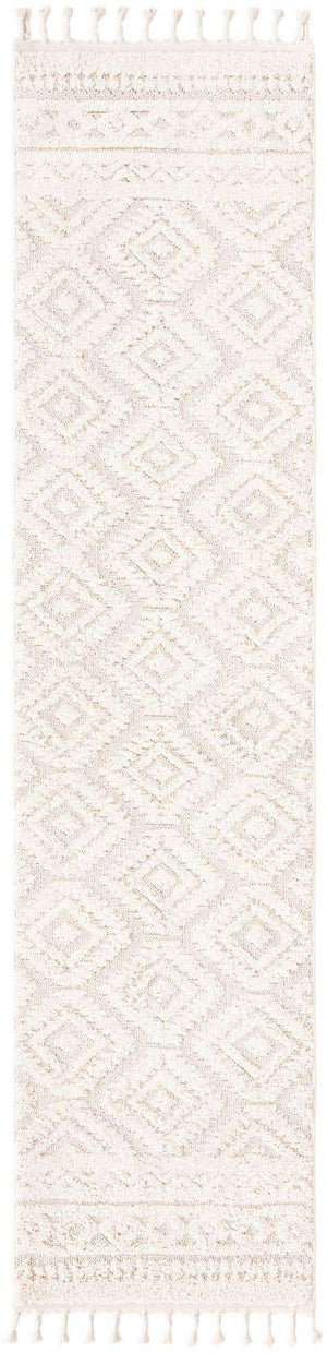 Ivory 2' 7 x 10' Boho Runner Area Rug 100% Polyester With Cotton Backing Geometric Modern Boho Bohemian Decor Carpet for Living Rooms Office Dining Kitchen Unique Interior Design for Sale at Rug Engine