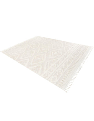 Ivory 10' x 13' 1 Boho Rectangle Area Rug 100% Polyester With Cotton Backing Geometric Modern Boho Bohemian Decor Carpet for Living Rooms Office Dining Kitchen Unique Interior Design for Sale at Rug Engine