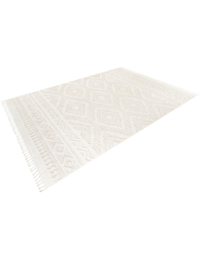 Ivory 10' x 13' 1 Boho Rectangle Area Rug 100% Polyester With Cotton Backing Geometric Modern Boho Bohemian Decor Carpet for Living Rooms Office Dining Kitchen Unique Interior Design for Sale at Rug Engine