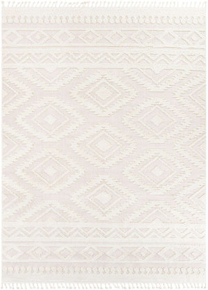 Ivory 10' x 13' 1 Boho Rectangle Area Rug 100% Polyester With Cotton Backing Geometric Modern Boho Bohemian Decor Carpet for Living Rooms Office Dining Kitchen Unique Interior Design for Sale at Rug Engine