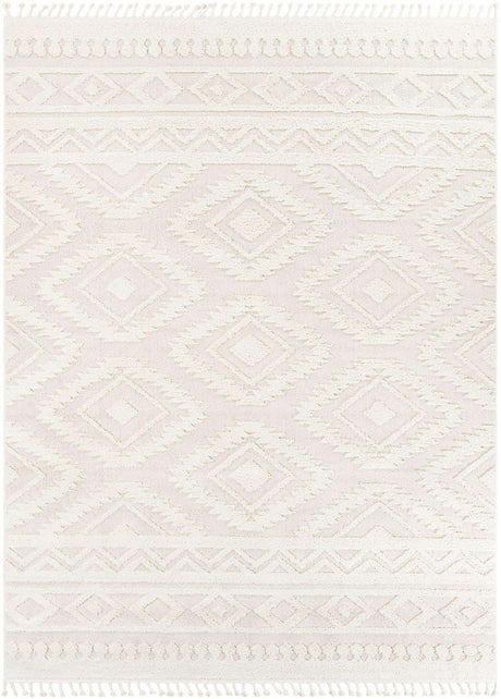 Ivory 10' x 13' 1 Boho Rectangle Area Rug 100% Polyester With Cotton Backing Geometric Modern Boho Bohemian Decor Carpet for Living Rooms Office Dining Kitchen Unique Interior Design for Sale at Rug Engine