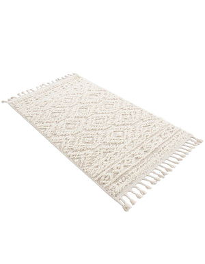 Ivory 3' 3 x 5' 3 Boho Rectangle Area Rug 100% Polyester With Cotton Backing Geometric Modern Boho Bohemian Decor Carpet for Living Rooms Office Dining Kitchen Unique Interior Design for Sale at Rug Engine