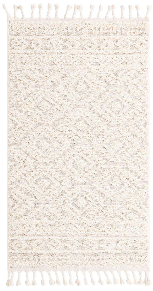 Ivory 3' 3 x 5' 3 Boho Rectangle Area Rug 100% Polyester With Cotton Backing Geometric Modern Boho Bohemian Decor Carpet for Living Rooms Office Dining Kitchen Unique Interior Design for Sale at Rug Engine