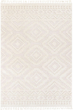 Ivory 7' 10 x 11' Boho Rectangle Area Rug 100% Polyester With Cotton Backing Geometric Modern Boho Bohemian Decor Carpet for Living Rooms Office Dining Kitchen Unique Interior Design for Sale at Rug Engine
