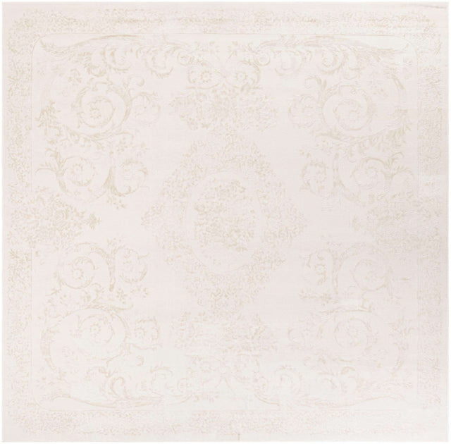Ivory 10' x 10' Finsbury Square Area Rug 60% Polypropylene & 40% Polyester Contemporary Carpet for Living Rooms, Dining, Offices for Sale at Rug Engine