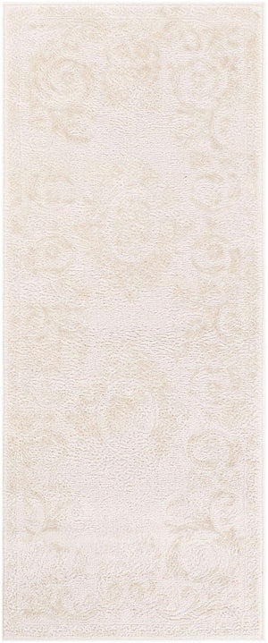 Ivory 2' x 5' 1 Finsbury Runner Area Rug 60% Polypropylene & 40% Polyester Contemporary Carpet for Living Rooms, Dining, Offices for Sale at Rug Engine