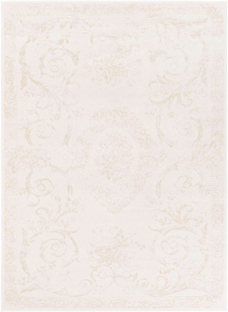 Ivory 5' 1 x 7' 1 Finsbury Rectangle Area Rug 60% Polypropylene & 40% Polyester Contemporary Carpet for Living Rooms, Dining, Offices for Sale at Rug Engine