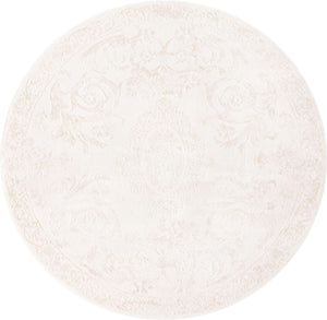 Ivory 6' 1 x 6' 1 Finsbury Round Area Rug 60% Polypropylene & 40% Polyester Contemporary Carpet for Living Rooms, Dining, Offices for Sale at Rug Engine